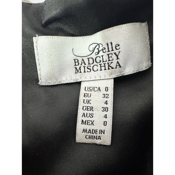 Belle Badgley Mischka Mini Gina Dress Womens 0 Black Pink Floral Lined Cocktail - Picture 6 of 6